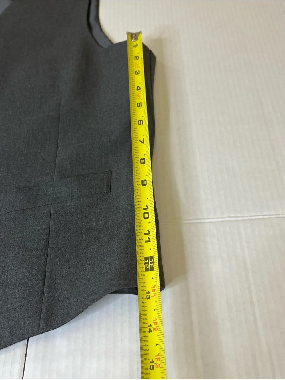 J. Ferrar Suit Vest Men's Gray V-Neck Sleeveless Button Up Lined Pockets Large